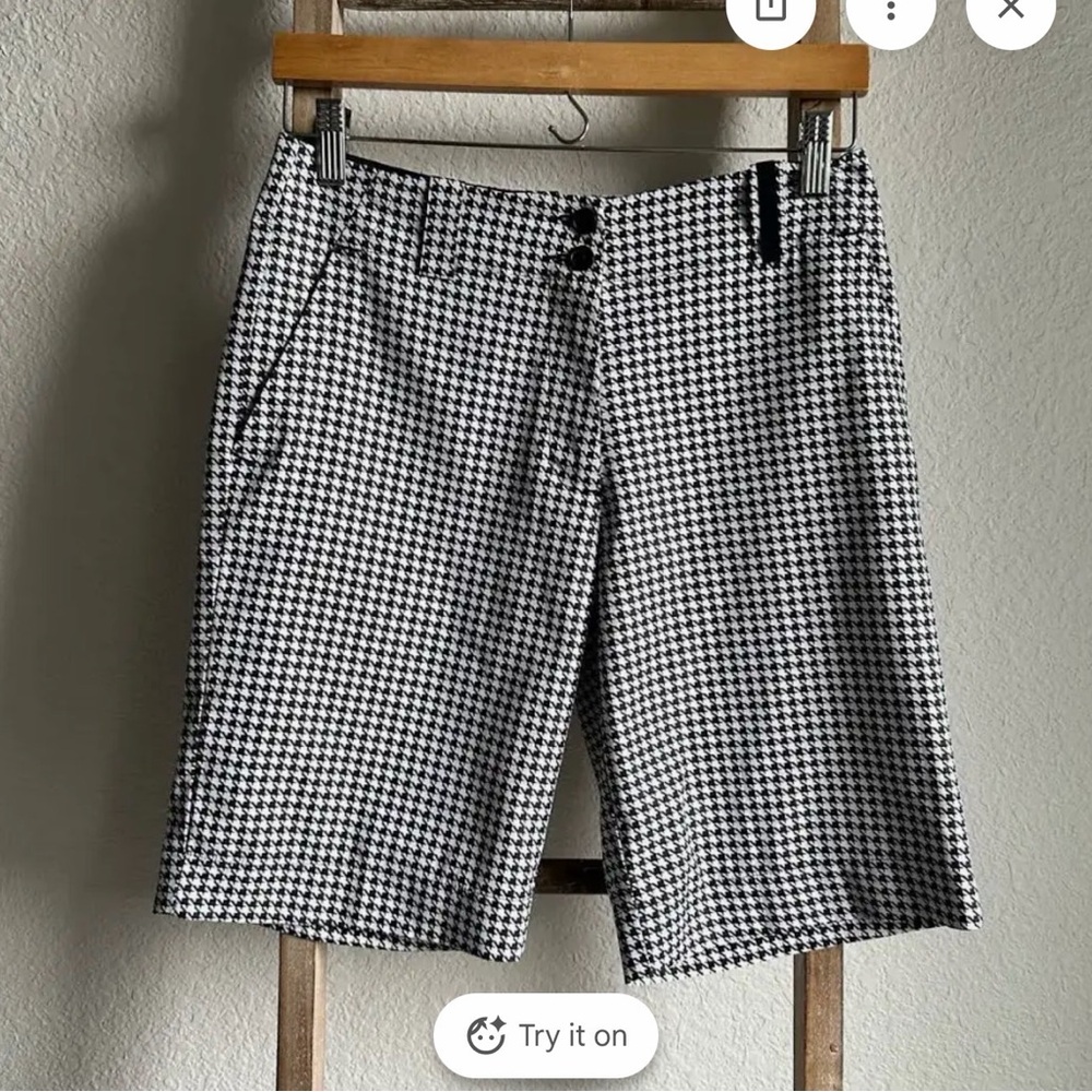 Women’s Black and White Houndstooth Nike Golf  Nike FIT DRY Shorts